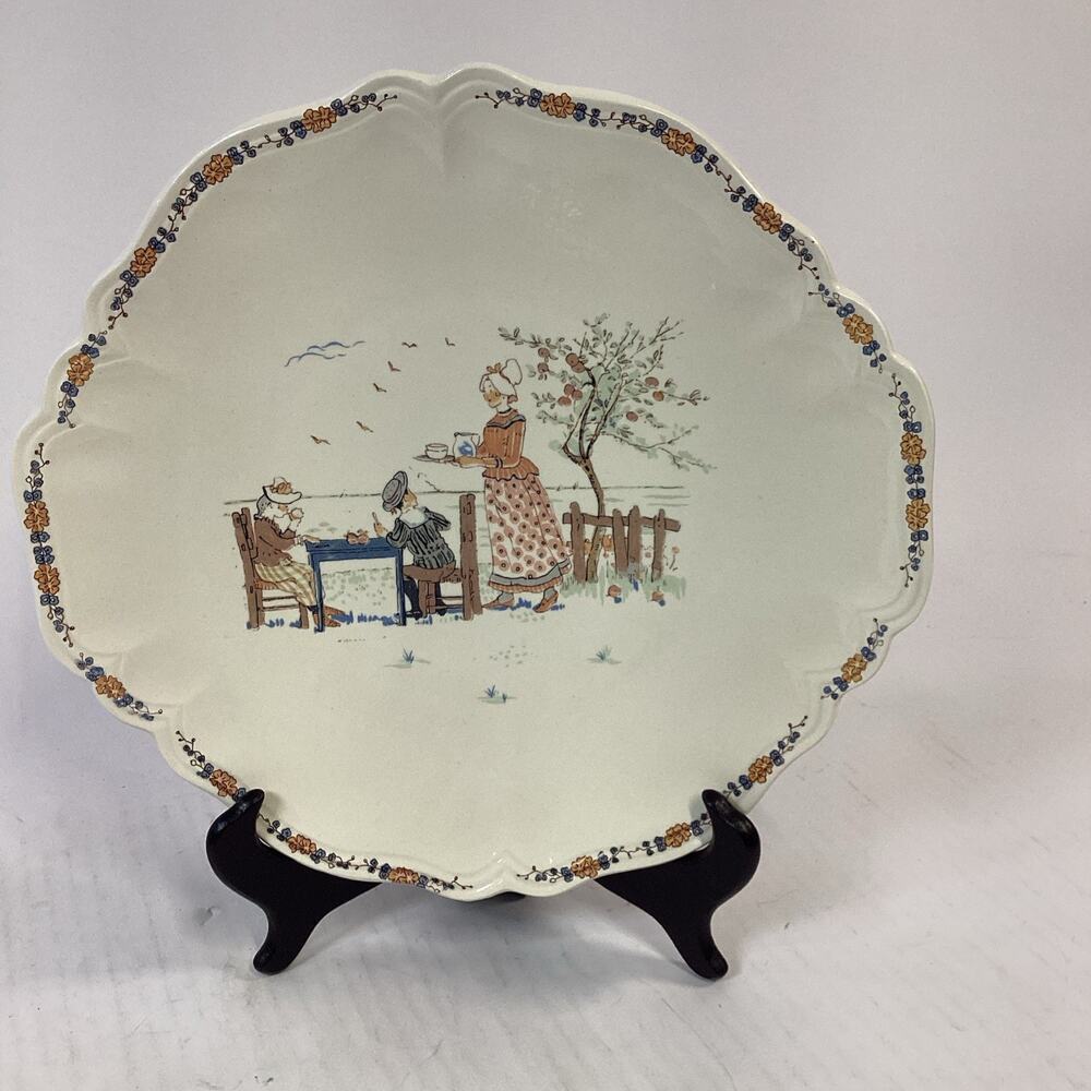 Sarreguemines Enfants Richard Rond Gebak/Taart Schaal- Round Cake Plate/Serving